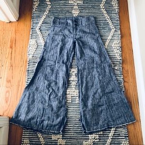 Free People Extra Wide Leg Soft Denim Pants